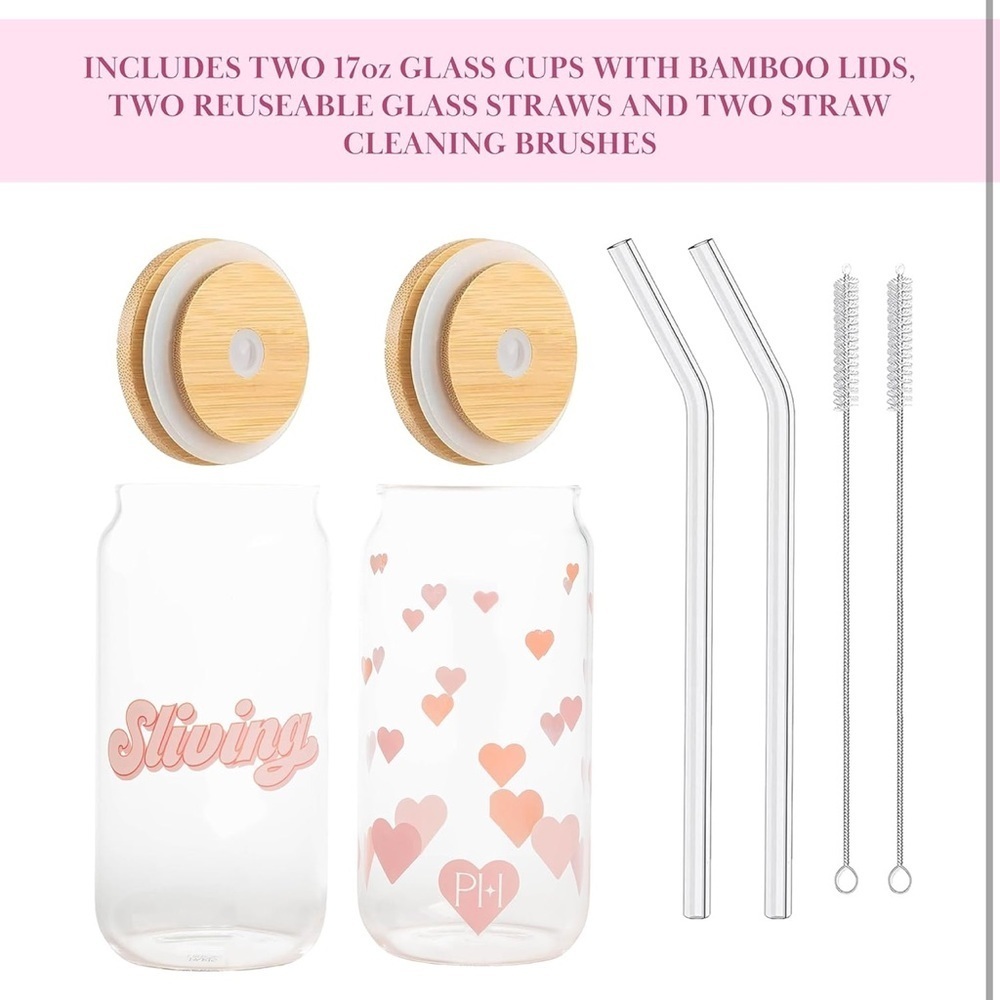 Paris Hilton Tumblers, Limited Edition Release Set of 2 Glass,
 Bamboo Iconic​​​ - Picture 6 of 7